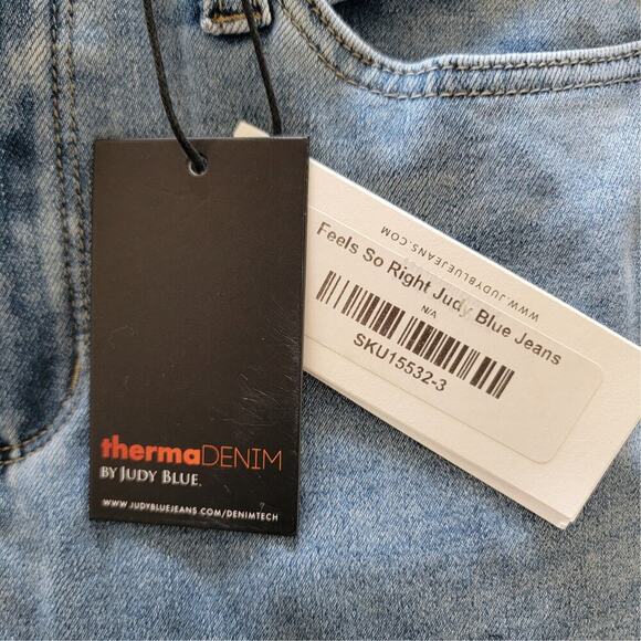JUDY BLUE Therma Denim Boyfriend Fit High Waist Jeans Womens 3/26 Two Toned - Picture 7 of 16